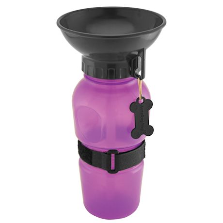 Highwave AutoDogMug Pet Sport Bottle - Portable Water Bowl - Holds 20 oz - Purple