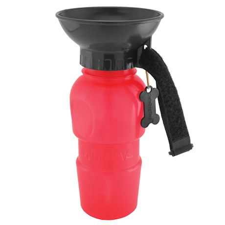 Highwave AutoDogMug Pet Sport Bottle - Portable Water Bowl - Holds 20 oz - Red