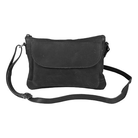 Women's Crossbody Handbags Leather Crossbody Bags for Women 9.5" X 7" - Black