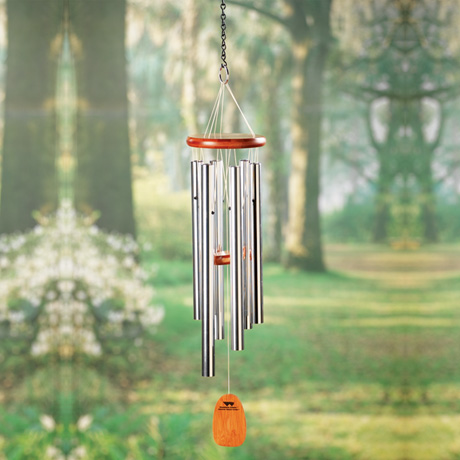 Amazing Grace Wind Chimes of Cherry Wood and Aluminum