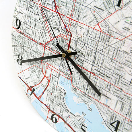 Personalized USGS Map Wall Clock