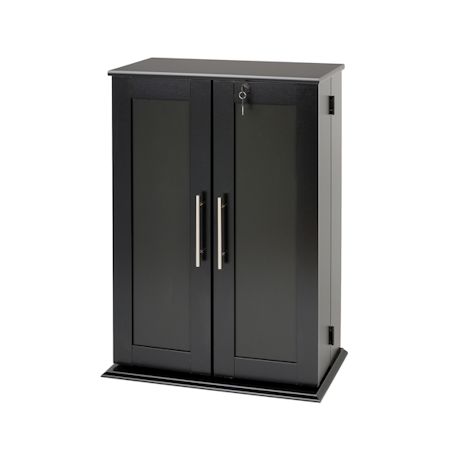 Product image for Locking Media Storage Cabinet with Shaker Doors - Black