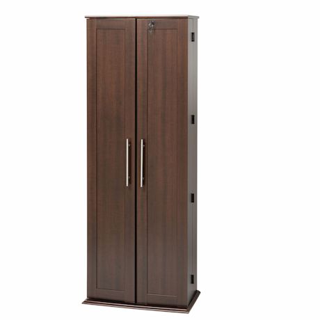 Grande Locking Media Storage Cabinet with Shaker Doors - Espresso
