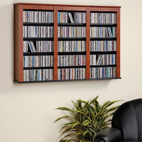 Triple Wall Mounted Storage - Cherry and Black