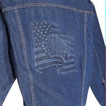 Alternate Image 2 for Embossed Denim Eagle On Flag Jacket