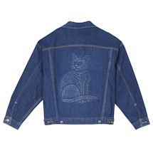 Alternate image Embossed Denim Cat Jacket