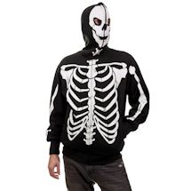 Product Image for Glow In The Dark Full Zip Skeleton Hooded Sweatshirt