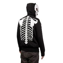 Alternate Image 1 for Glow In The Dark Full Zip Skeleton Hooded Sweatshirt