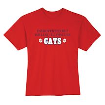 Alternate Image 1 for Introverted But Willing To Discuss Cats T-Shirt or Sweatshirt