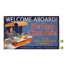 Alternate Image 1 for Personalized Welcome Aboard Sign