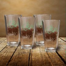Alternate image for Retro Pine Cone Glassware Set - 20 oz Tumbler Set Of 4