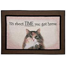 Alternate image for About Time You Got Home Cat Rug or Doormat