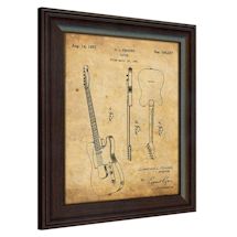 Alternate image Framed Gibson And Fender Electric Guitar Patents