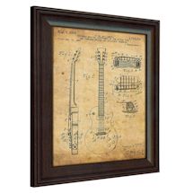 Alternate image Framed Gibson And Fender Electric Guitar Patents