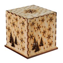 Alternate Image 1 for Wood Snowflakes And Trees Luminary