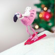 Alternate Image 1 for Flamingo On Skis Ornament
