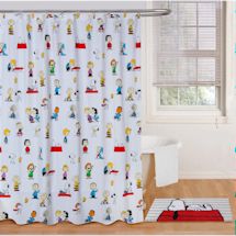 Peanuts Bathroom Accessories - Shower Curtain And Hooks