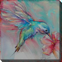 Alternate image All Aflutter Hummingbird Indoor/Outdoor Canvas