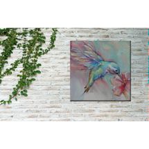 Alternate Image 1 for All Aflutter Hummingbird Indoor/Outdoor Canvas