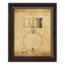 Framed 1937 Snare Drum Patent