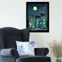 Alternate Image 1 for Personalized Fireflies Framed Canvas