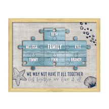 Product Image for Personalized Coastal Family Puzzle Framed Canvas