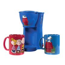 Alternate Image 1 for Peanuts 1-Cup Coffee Maker With Mugs