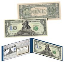 Alternate image Native American Chief 1899 Black Eagle On Modern Genuine US $1 Bill