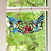 Alternate Image 1 for Hummingbird Glass Suncatcher