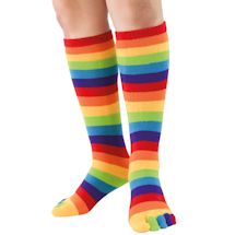 Alternate Image 1 for Retro Rainbow Toe Socks