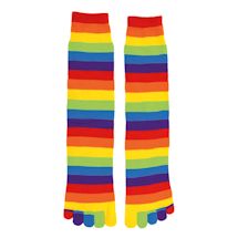 Alternate Image 5 for Retro Rainbow Toe Socks
