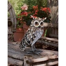 Alternate Image 1 for Big Horned Owl Metal Garden Sculpture