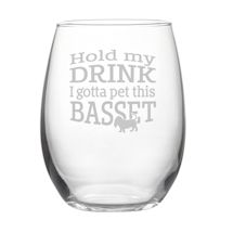 Product Image for Hold My Drink/Pet This Dog Stemless Glassware