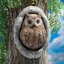 Alternate image for Octavius Owl Knothole Tree Sculpture