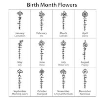 Alternate image for Personalized Birth Month Flower Necklace