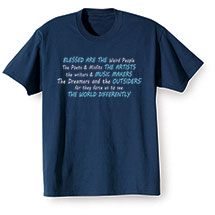 Alternate image for Blessed Are The Weird People Navy T-Shirt or Sweatshirt