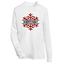 Alternate image for Snowflake Customized Family Name Shirt