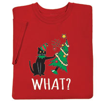 Alternate image for What? Christmas Cat Tee