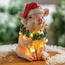 Alternate image Holiday Wreath Led Pigs