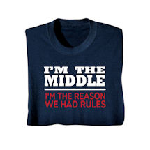 Alternate Image 1 for I'm The Middle Navy Shirt