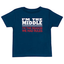Alternate Image 5 for I'm The Middle Navy T-Shirt or Sweatshirt