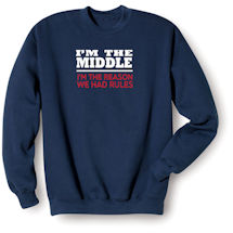 Alternate Image 2 for I'm The Middle Navy T-Shirt or Sweatshirt