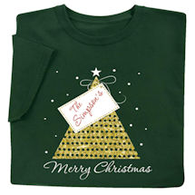 Alternate image for Customized "Your Name" Gift Tag Merry Christmas T-Shirt or Sweatshirt