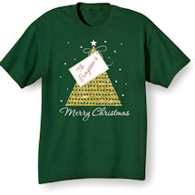 Alternate Image 2 for Customized "Your Name" Gift Tag Merry Christmas T-Shirt or Sweatshirt