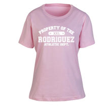 Alternate Image 1 for Personalized "Your Name" Property of XXL Pink T-Shirt or Sweatshirt