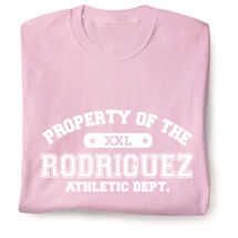 Alternate image for Personalized "Your Name" Property of XXL Pink T-Shirt or Sweatshirt