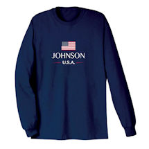 Alternate Image 1 for Personalized "Your Name" USA National Flag Shirt