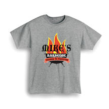 Alternate Image 1 for Personalized 'Your Name' Barbeque Grillin' Flames Shirt