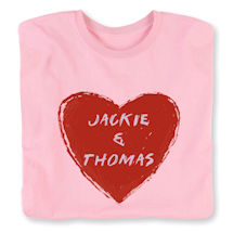 Product Image for Personalized "Your Name" Couple Heart T-Shirt or Sweatshirt