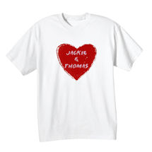 Alternate Image 2 for Personalized "Your Name" Couple Heart T-Shirt or Sweatshirt